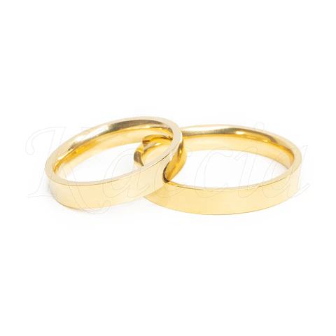 Aliança para Casais em Aço Impegno Dourado