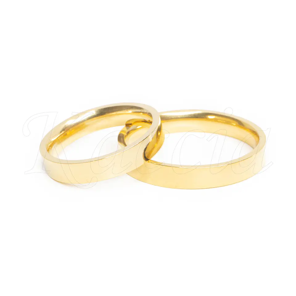 Aliança para Casais em Aço Impegno Dourado 2