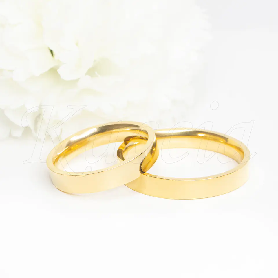 Aliança para Casais em Aço Impegno Dourado 1