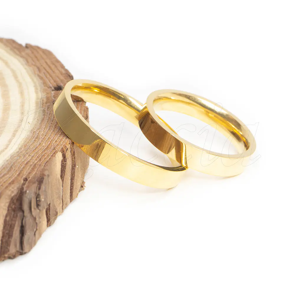 Aliança para Casais em Aço Impegno Dourado 3