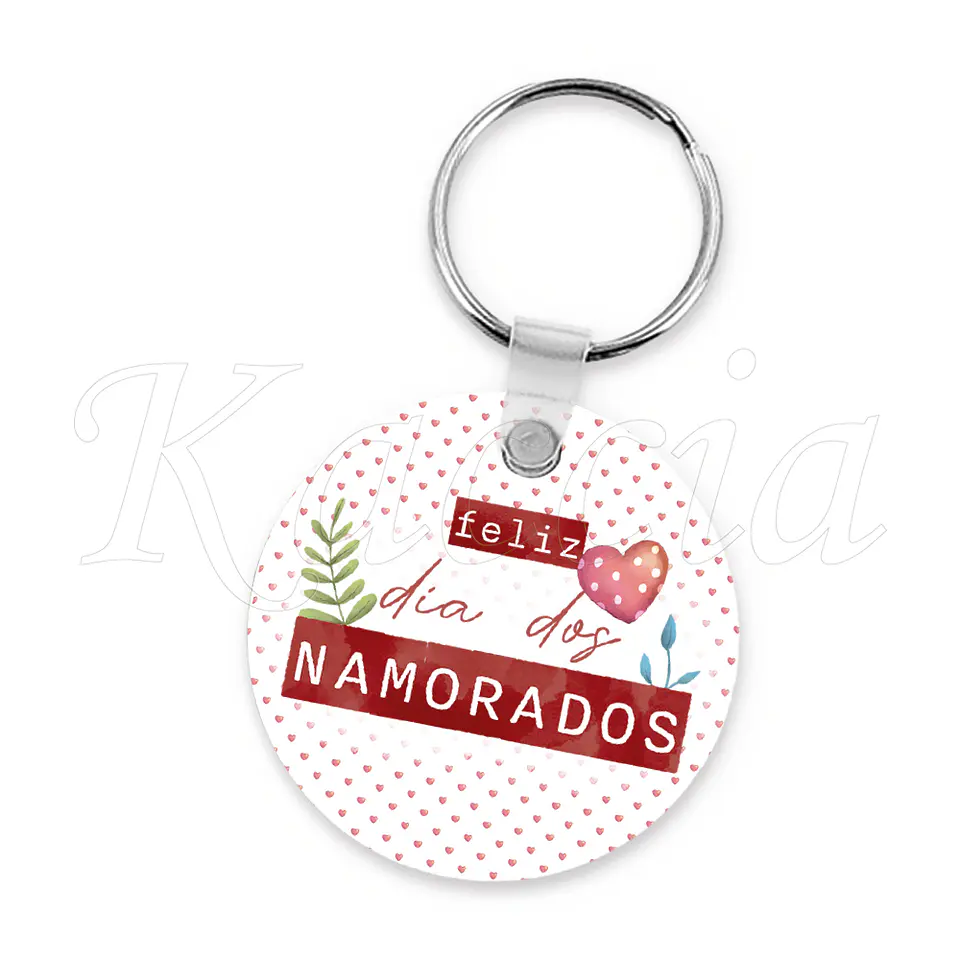 Porta-chaves Personalizado Redondo com Foto Dia Dos Namorados 3