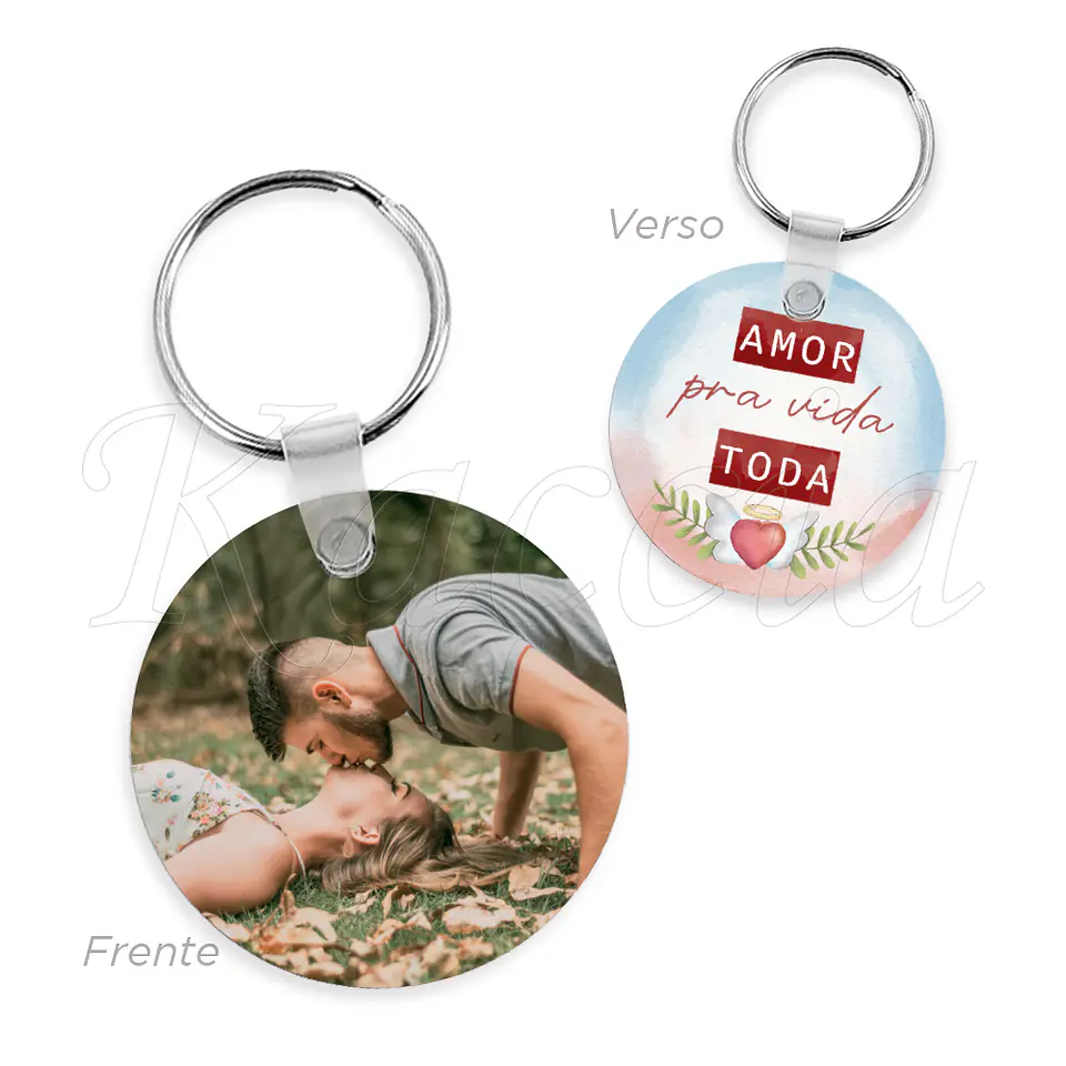 Porta-chaves Personalizado Redondo com Foto Amor 1