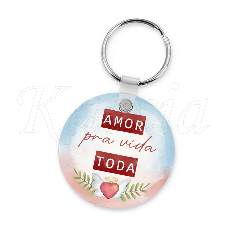 Porta-chaves Personalizado Redondo com Foto Amor 3