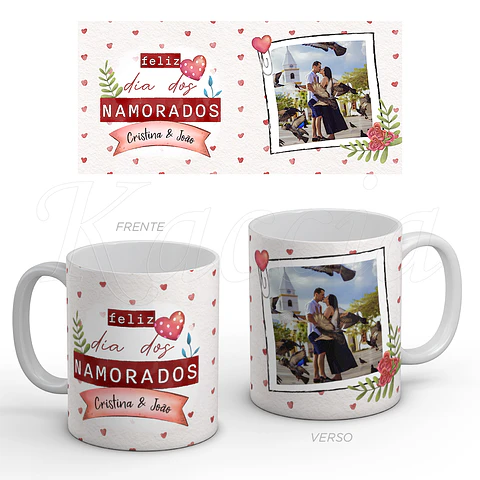 Caneca Personalizada Dia dos Namorados com Nomes e Foto