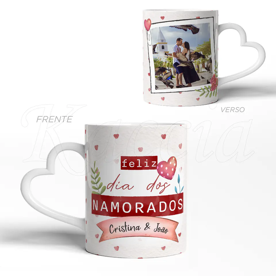 Caneca Personalizada Dia dos Namorados com Nomes e Foto 3
