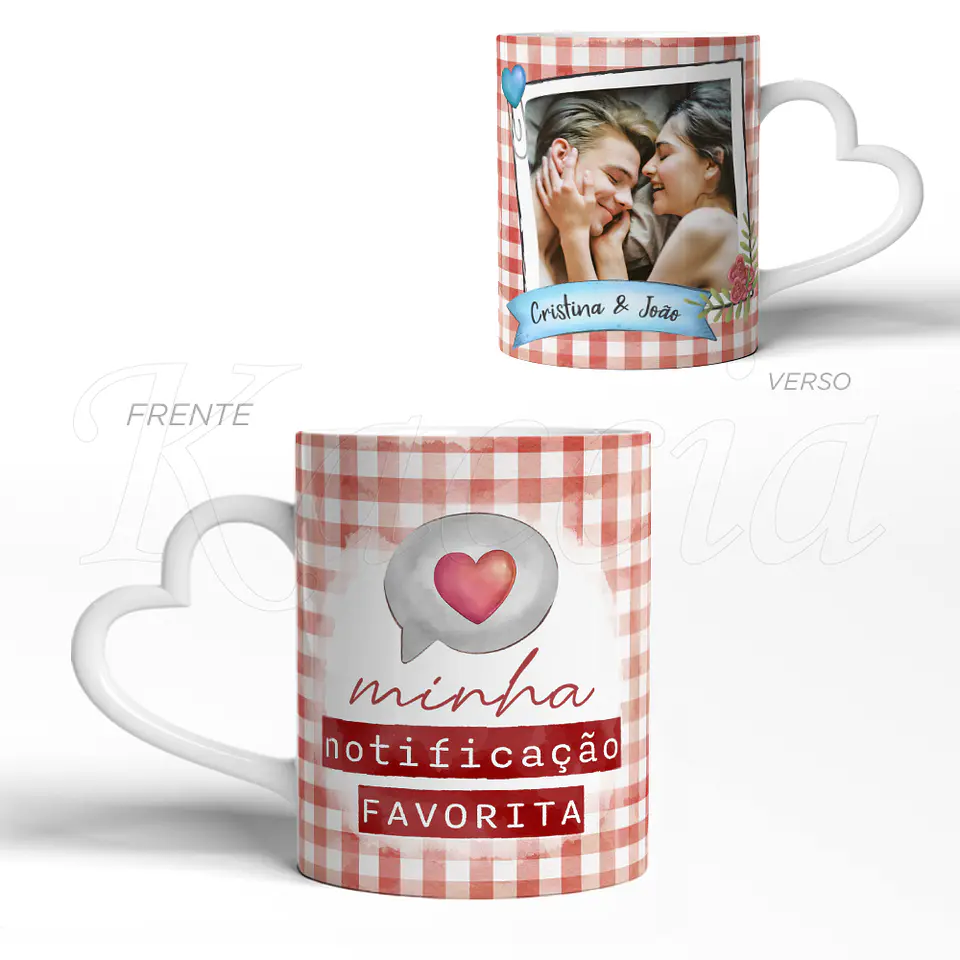 Caneca Personalizada Notificação Favorita com Nomes e Foto 3