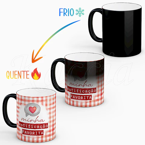 Caneca Personalizada Notificação Favorita com Nomes e Foto