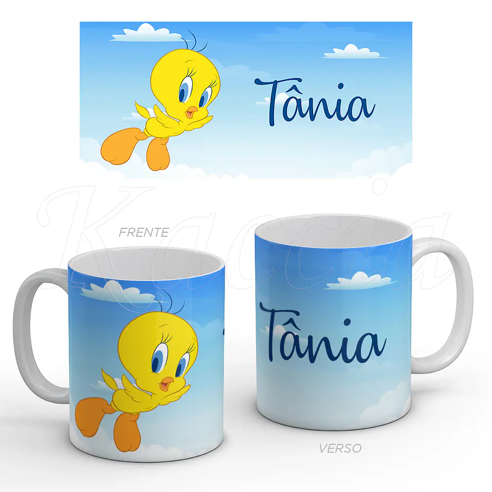 Caneca Personalizada Tweety Piu-Piu com Nome 1