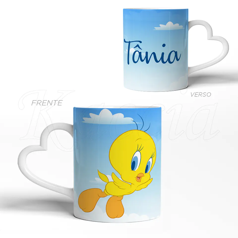 Caneca Personalizada Tweety Piu-Piu com Nome 3