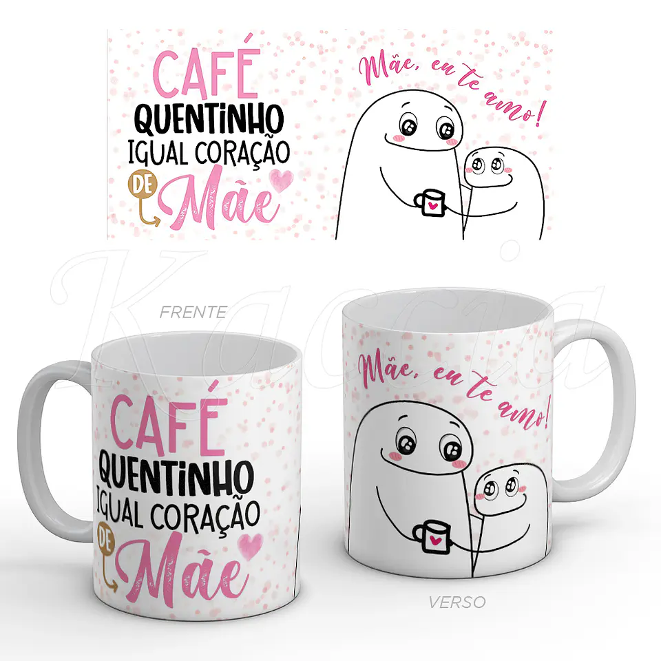 Caneca Café Quentinho Coração Mãe 1