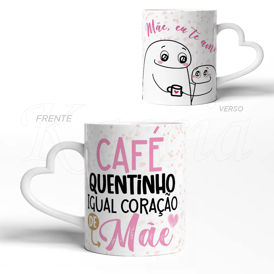 Caneca Café Quentinho Coração Mãe 3