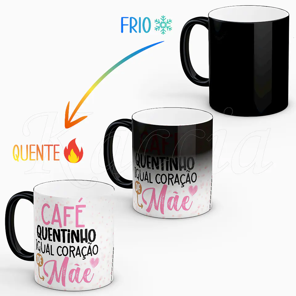 Caneca Café Quentinho Coração Mãe 2