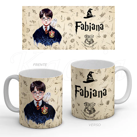 Caneca Personalizada Hogwarts com Nome
