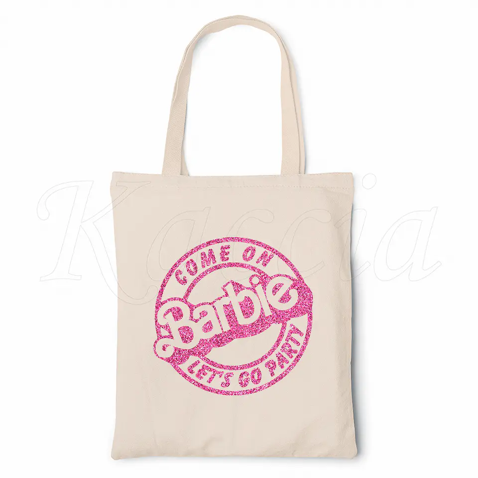 Saco Tote Bag Glitter Barbie Let's Go Party 2