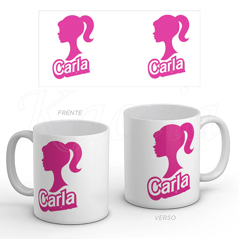 Caneca Personalizada Barbie Nome