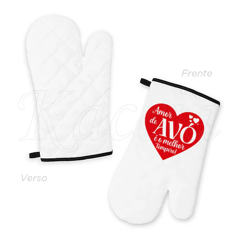Conjunto Luva e Pega de Cozinha Personalizadas Amor Tempero