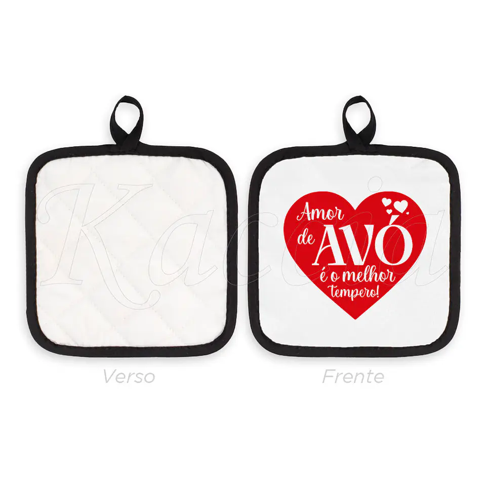 Conjunto Luva e Pega de Cozinha Personalizadas Amor Tempero 3