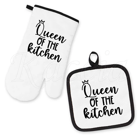 Conjunto Luva e Pega de Cozinha Queen Of The Kitchen