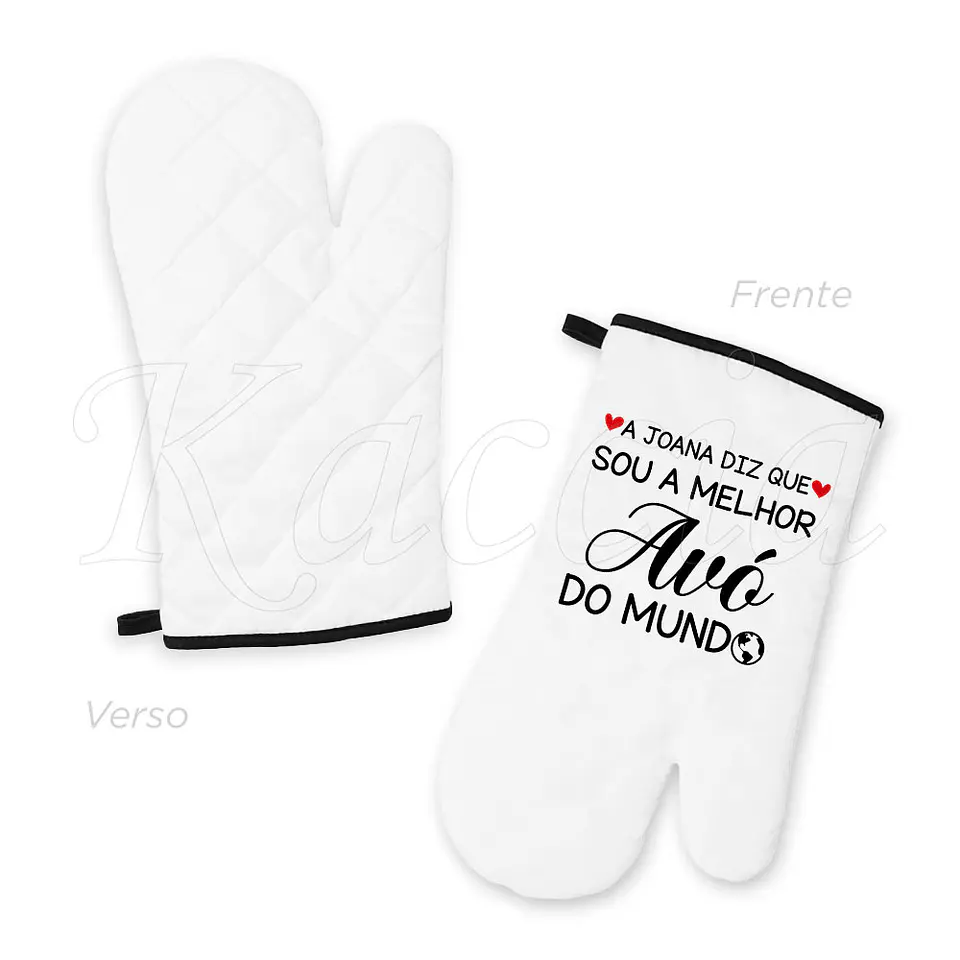 Conjunto Luva e Pega de Cozinha Personalizadas Melhor do Mundo 2