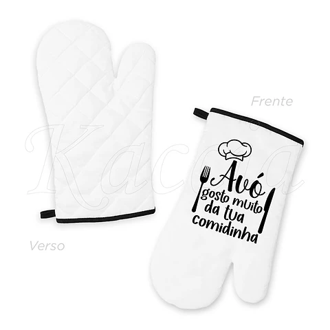 Conjunto Luva e Pega de Cozinha Personalizadas Gosto da tua Comidinha