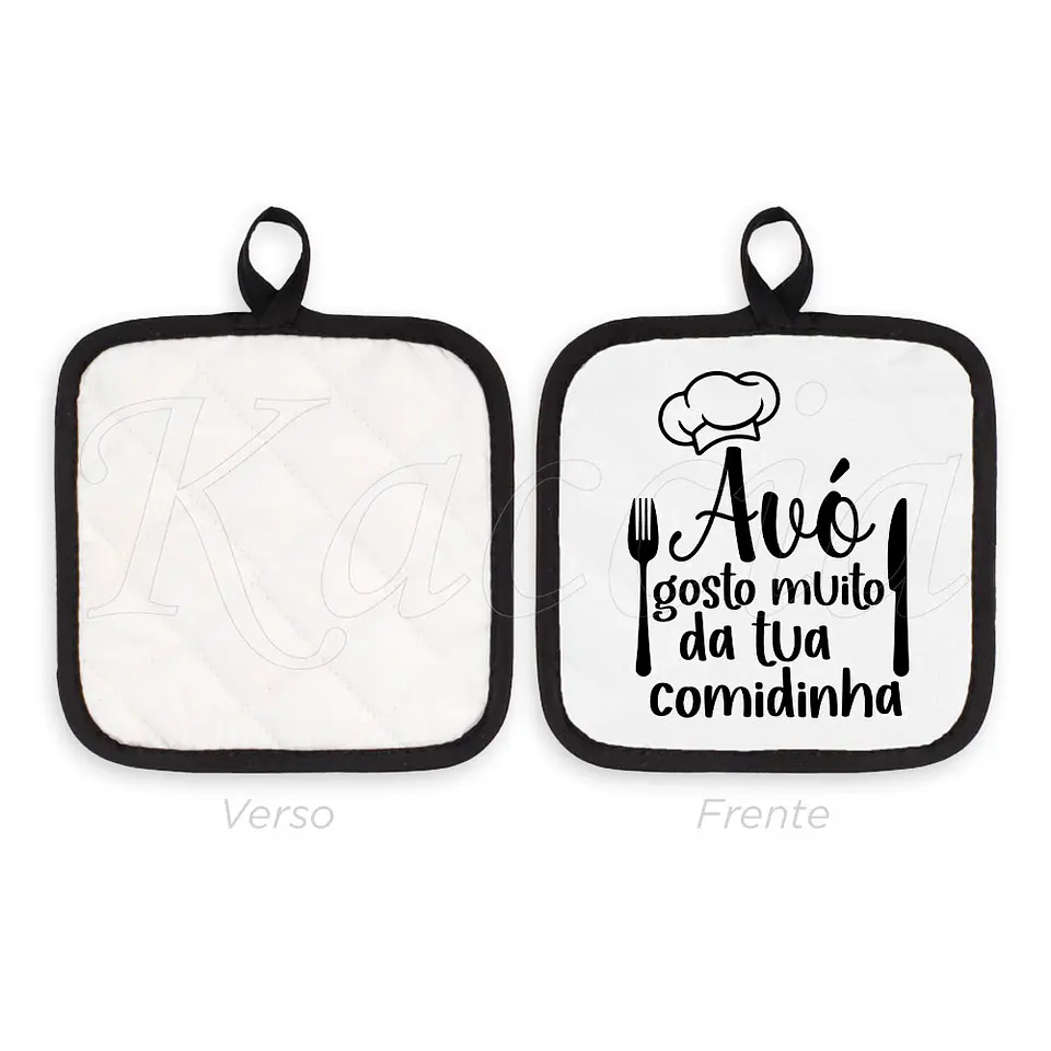 Conjunto Luva e Pega de Cozinha Personalizadas Gosto da tua Comidinha 3