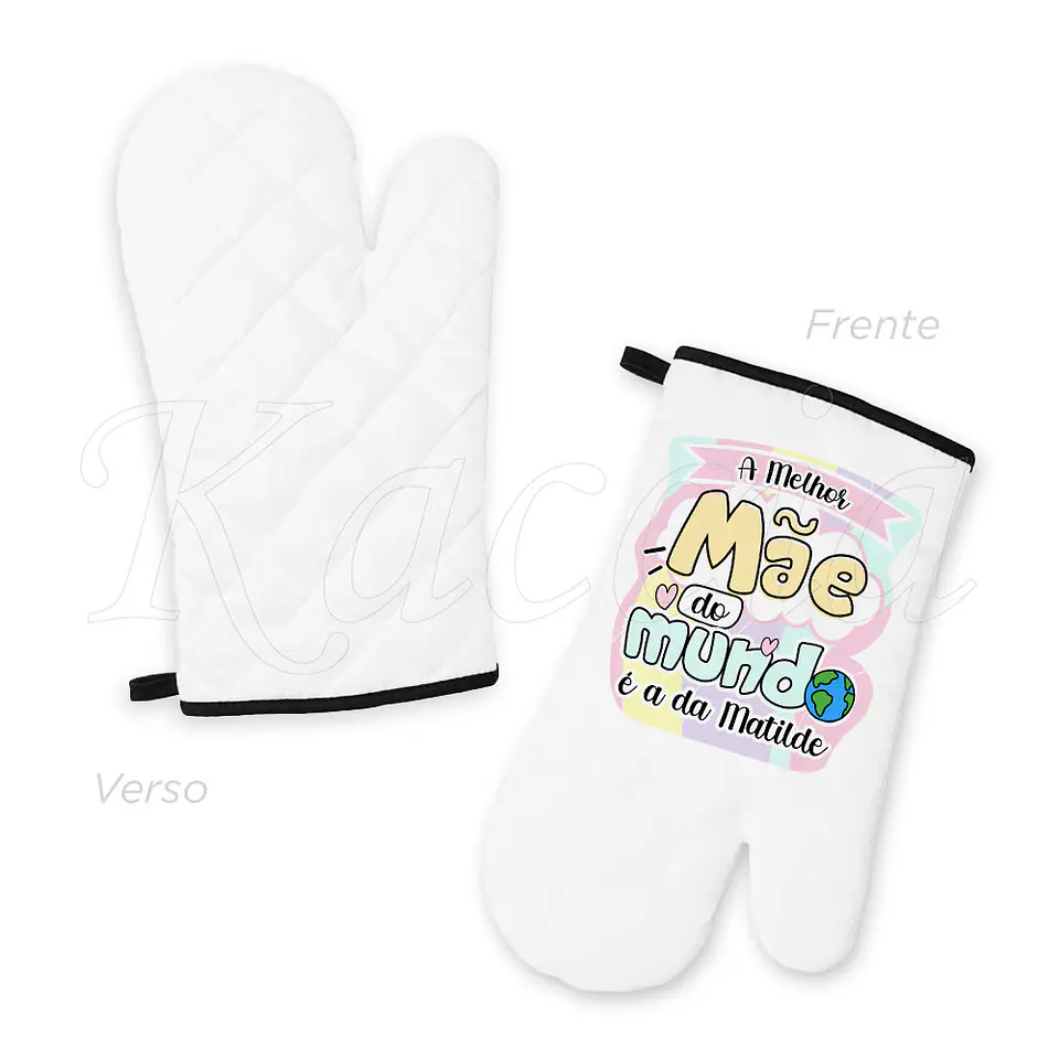 Conjunto Luva e Pega de Cozinha Personalizadas Melhor do Mundo Cute 2