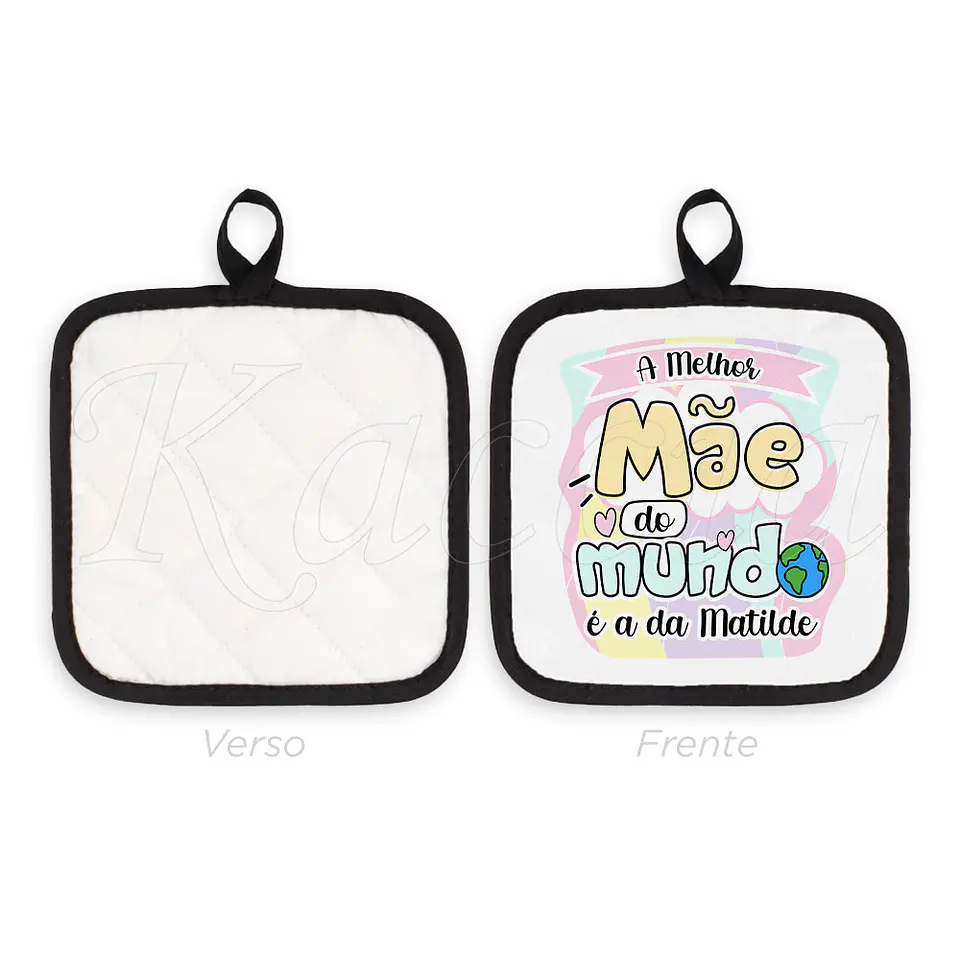 Conjunto Luva e Pega de Cozinha Personalizadas Melhor do Mundo Cute 3