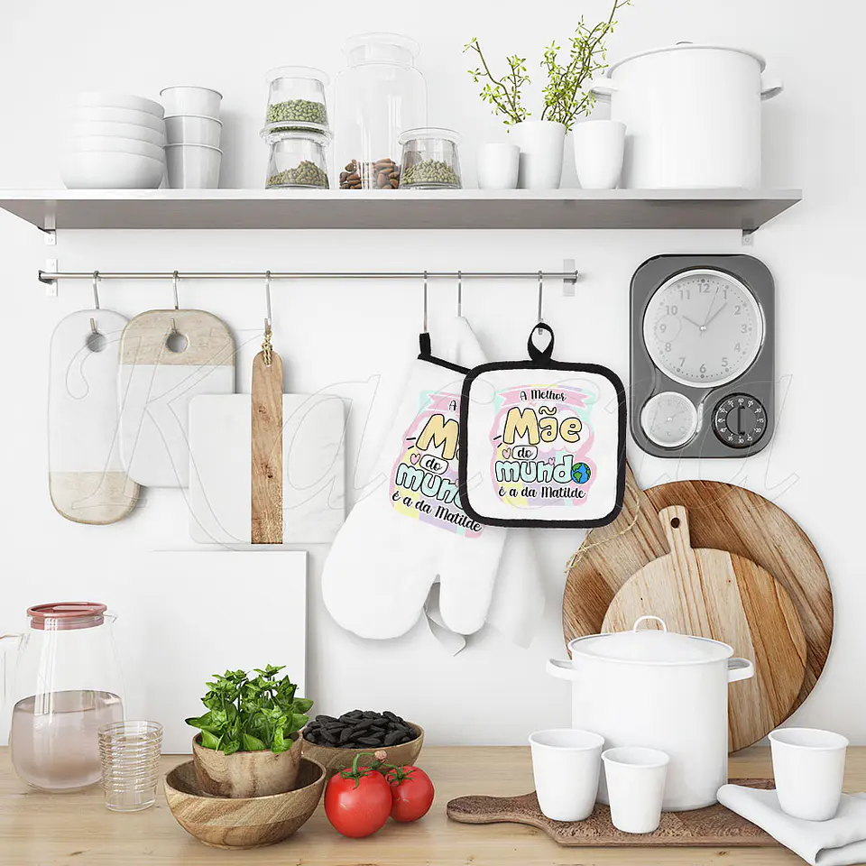 Conjunto Luva e Pega de Cozinha Personalizadas Melhor do Mundo Cute 4