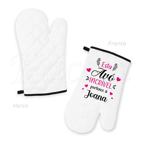 Conjunto Luva e Pega de Cozinha Personalizadas Incrível