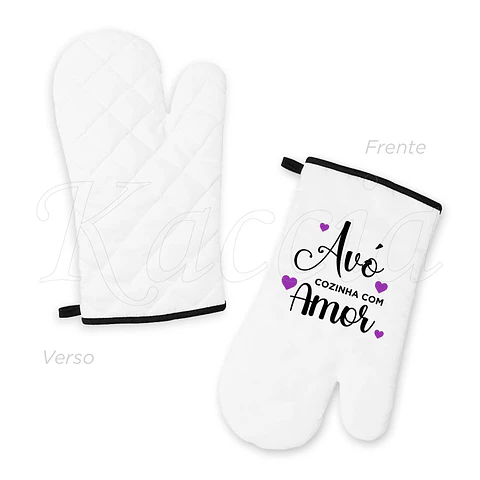 Conjunto Luva e Pega de Cozinha com Amor