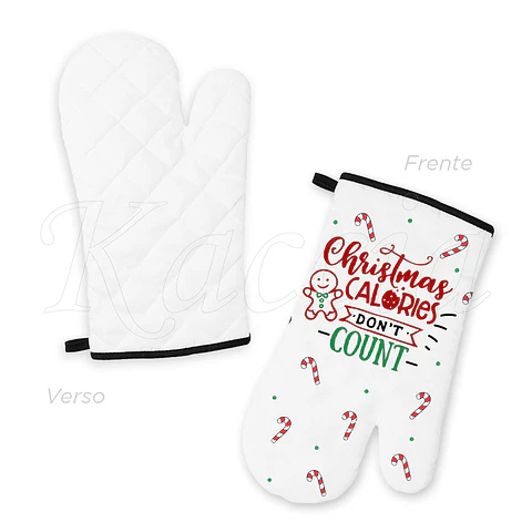 Conjunto Luva e Pega de Cozinha Natal Calories