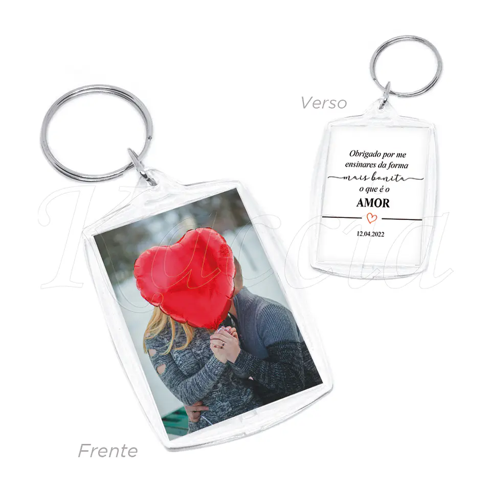 Porta-chaves Personalizado Acrílico Obrigado Amor 1