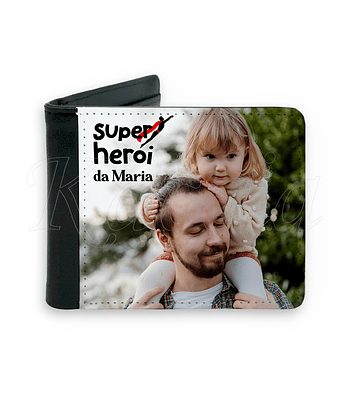 Carteira de Homem Personalizável com Foto Super Herói