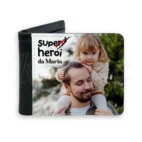 Carteira de Homem Personalizada Super Herói com Foto
