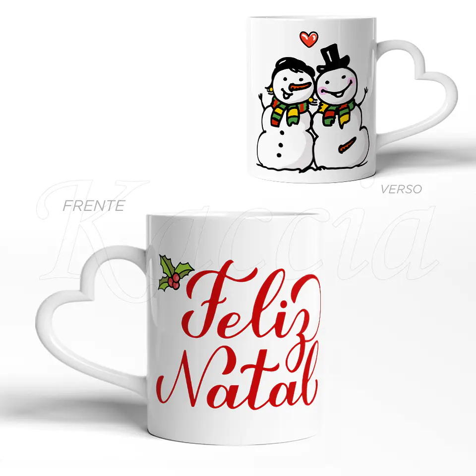 Caneca Feliz Natal Bonecos de Neve 3