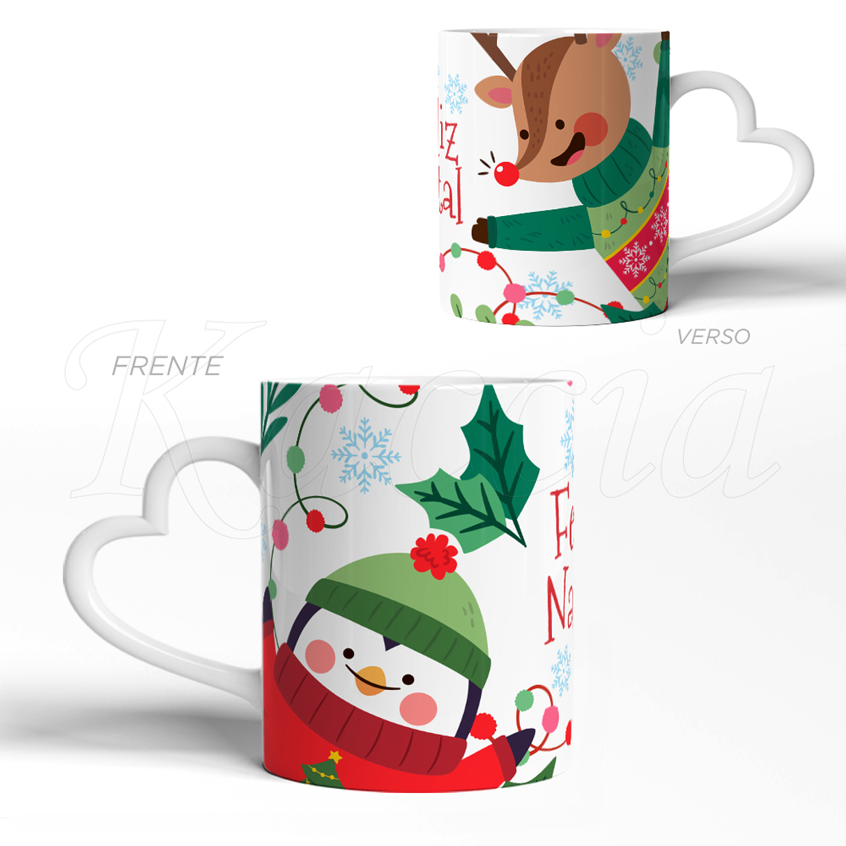 Caneca Natal Rena e Pinguim 3
