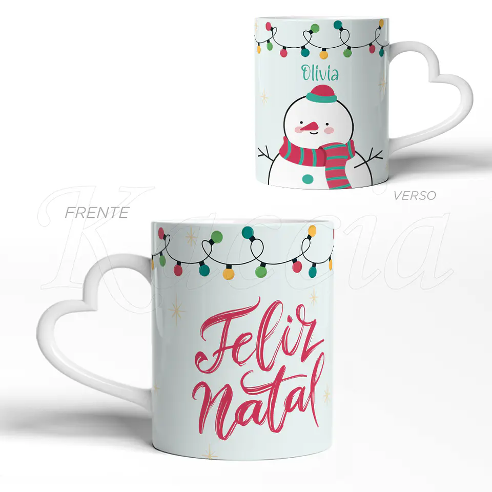 Caneca Personalizada Feliz Natal Boneco de Neve 3