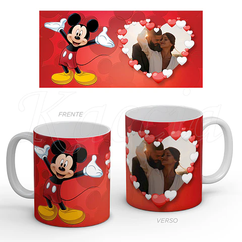 Caneca Personalizada Amor Mickey com Foto