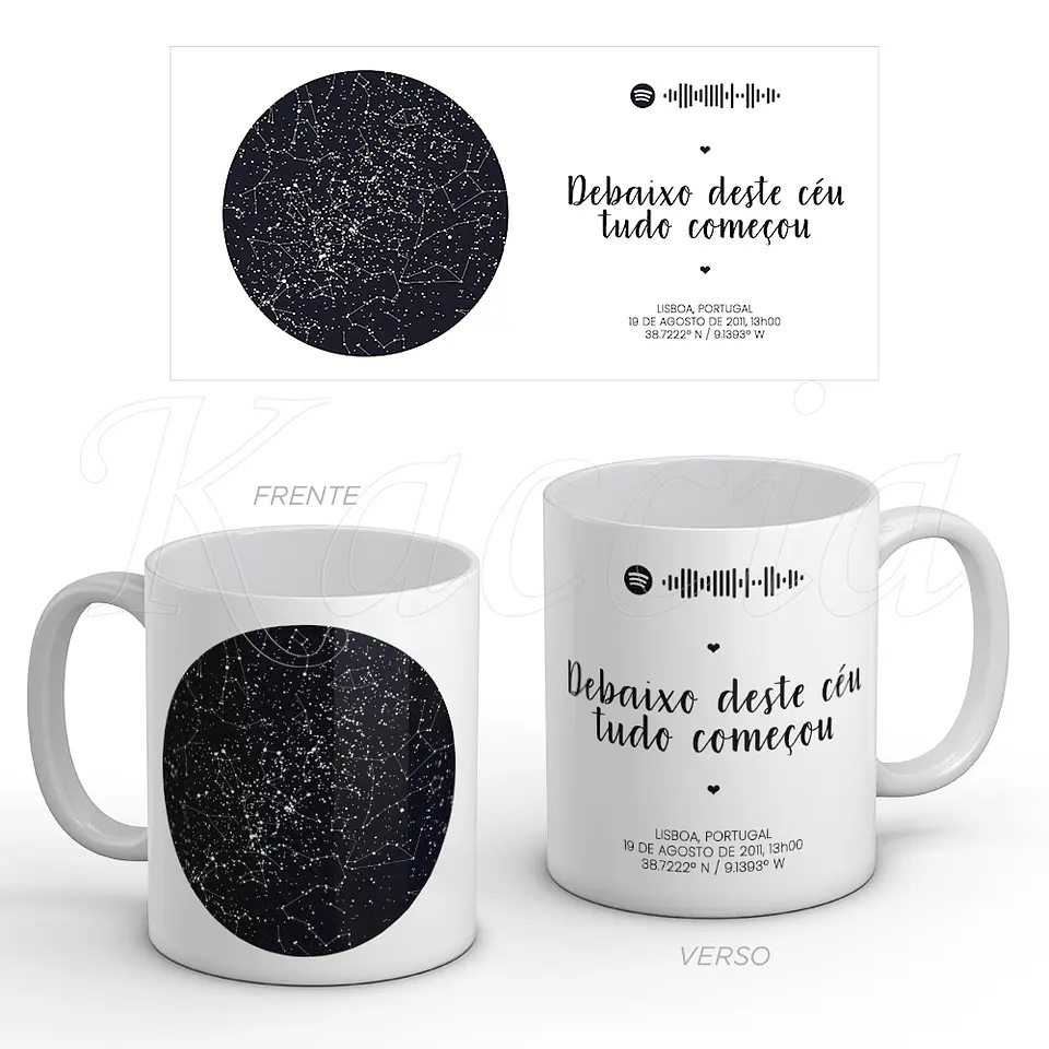 Caneca Personalizada Mapa das Estrelas Spotify 1