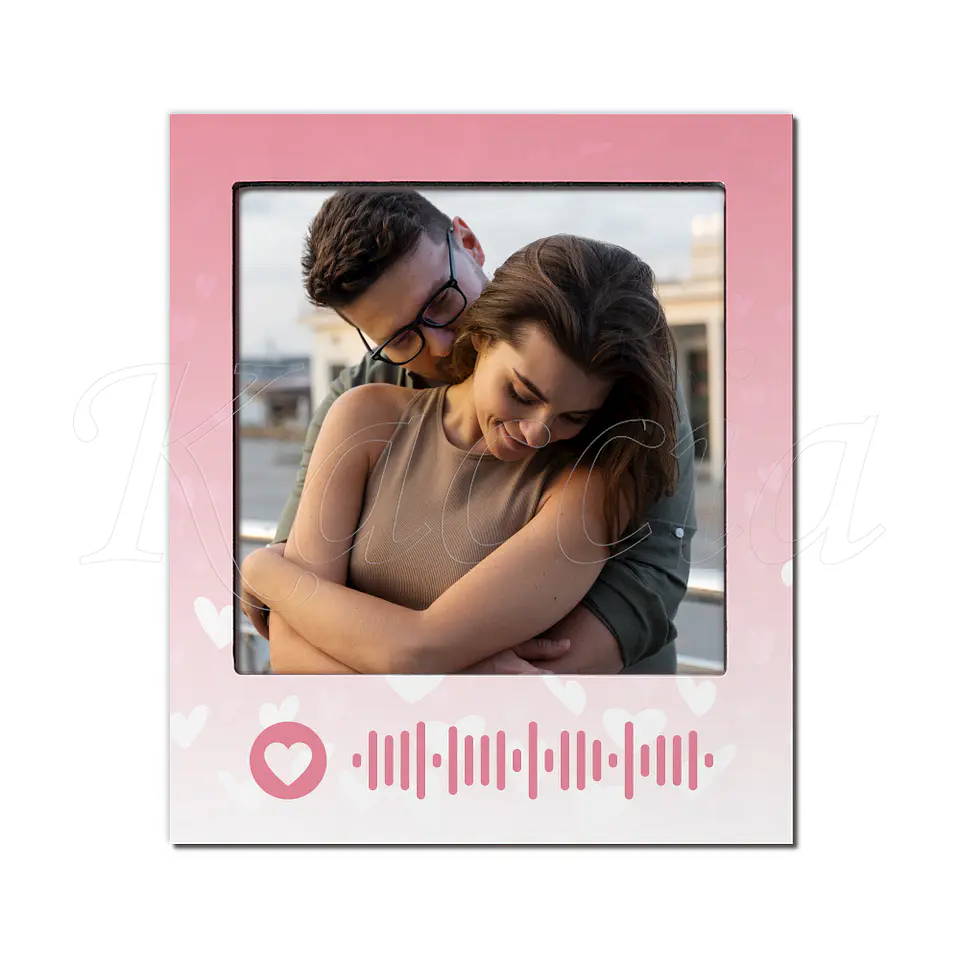 Íman Personalizado Polaroid Spotify Pink com Foto 2