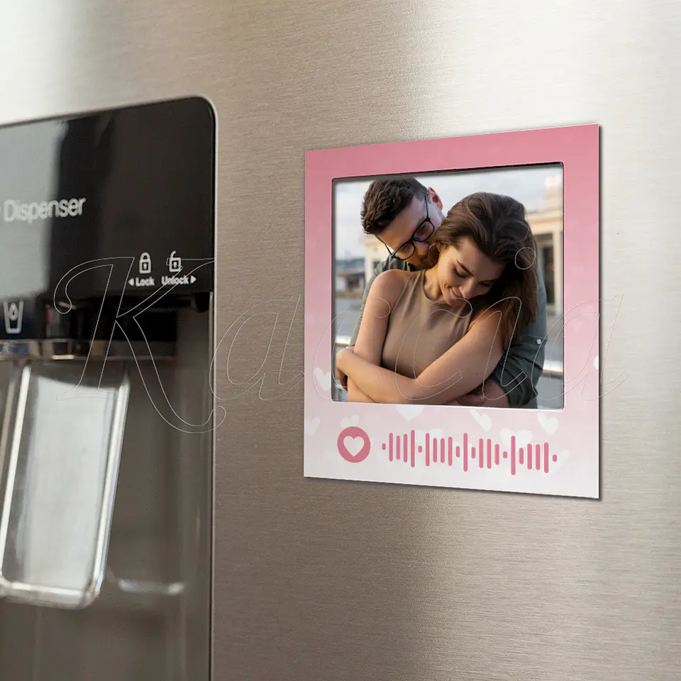 Íman Personalizado Polaroid Spotify Pink com Foto 1