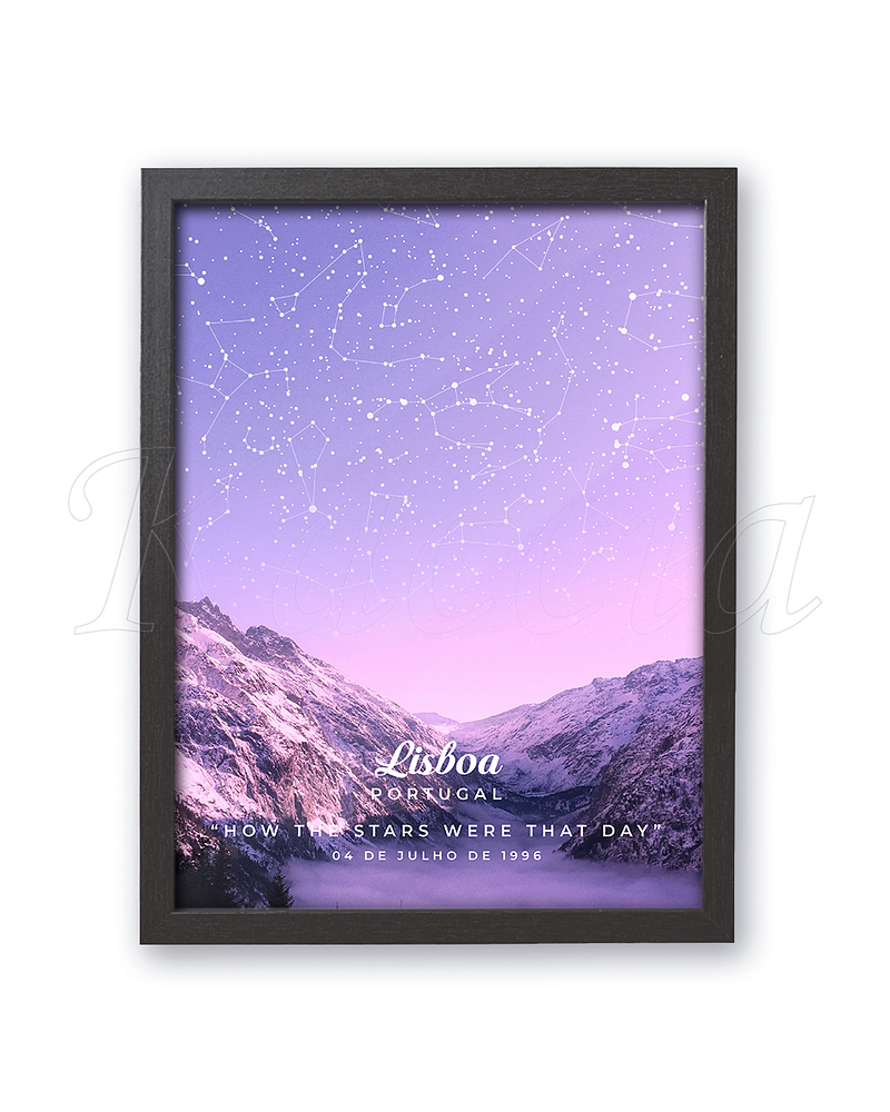 Quadro Mapa das Estrelas Snow Mountain