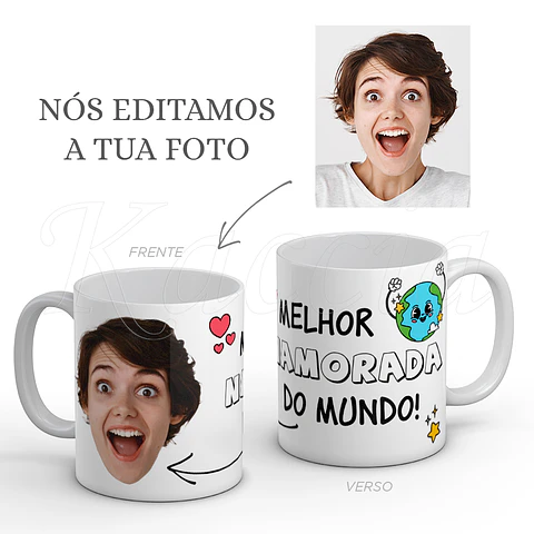 Caneca Personalizada Melhor do Mundo com Foto Engraçada