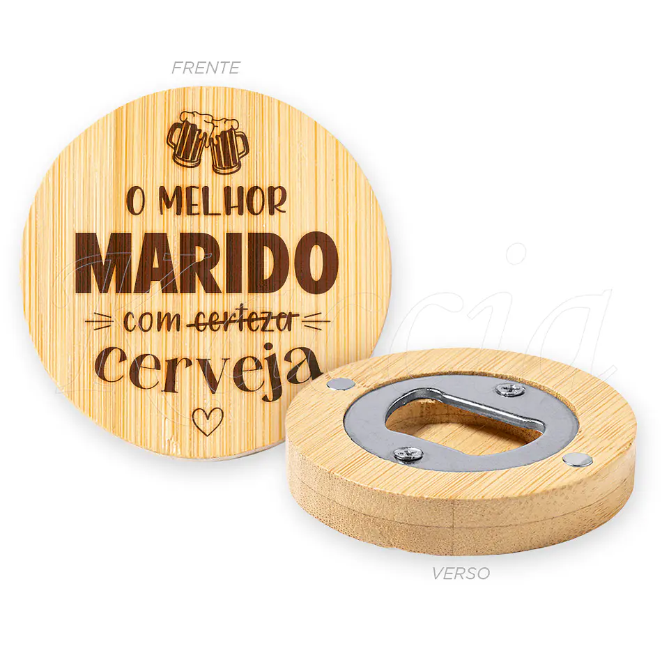 Abre-cápsulas Personalizado Íman Bambu Melhor Com Cerveja 1