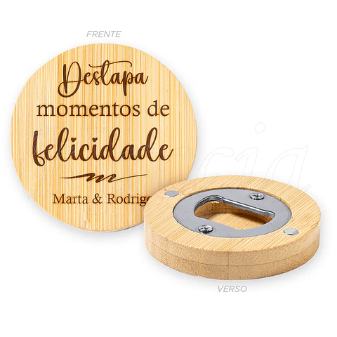 Abre-cápsulas Personalizado Íman Bambu Destapa