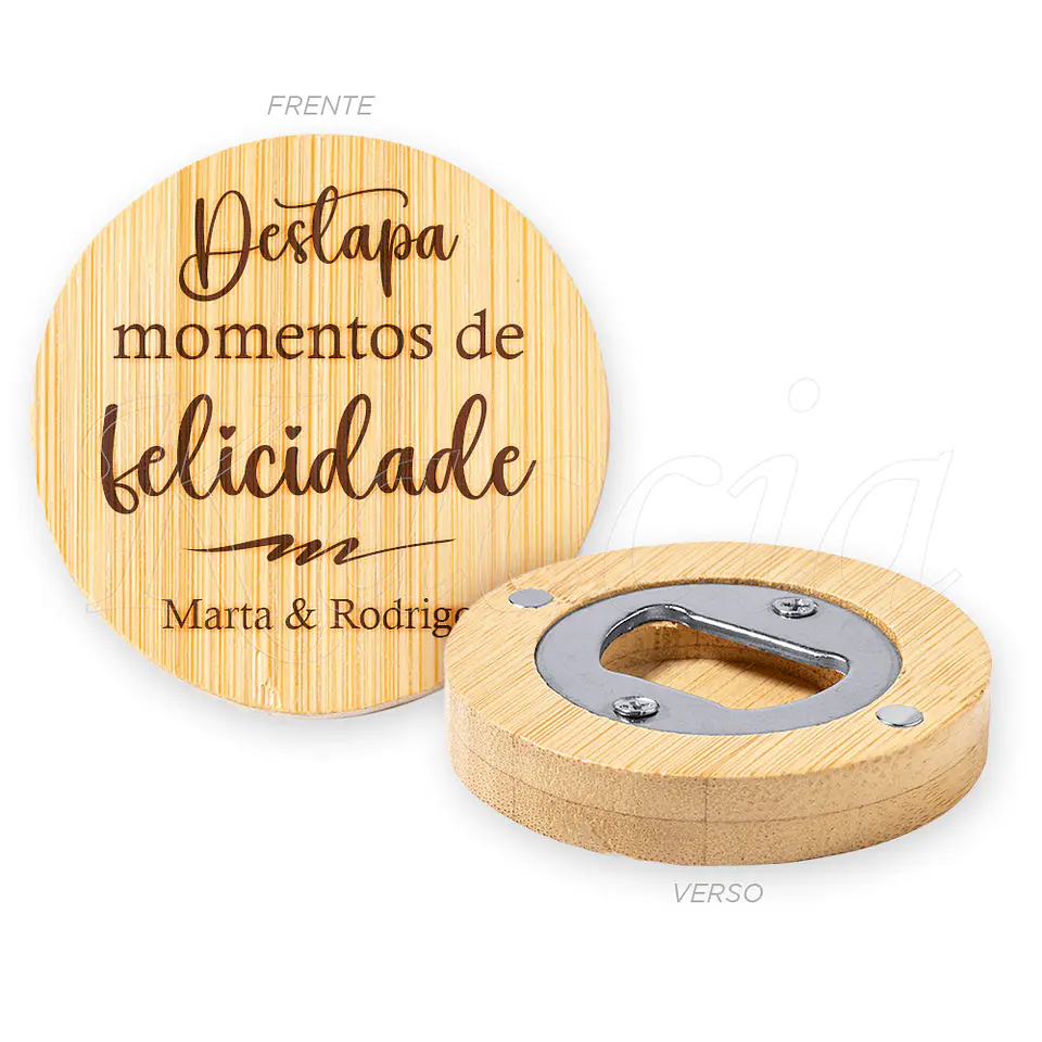 Abre-cápsulas Personalizado Íman Bambu Destapa 1
