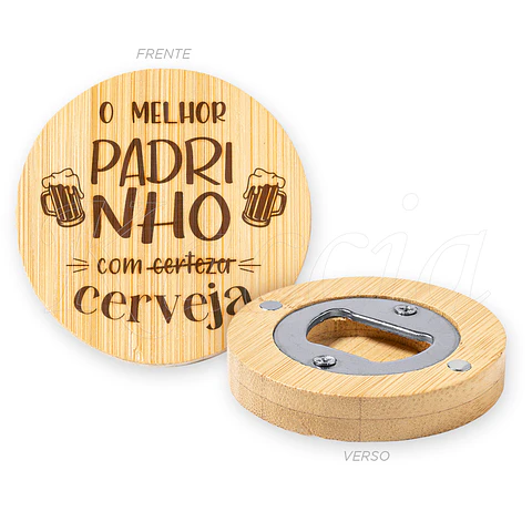Abre-cápsulas Personalizado Íman Bambu Melhor Com Cerveja