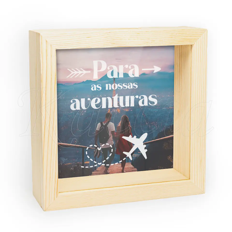 Quadro Mealheiro Personalizado Nossas Aventuras 2