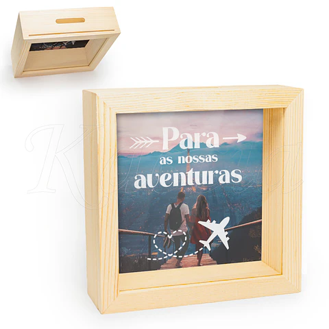 Quadro Mealheiro Personalizado Nossas Aventuras