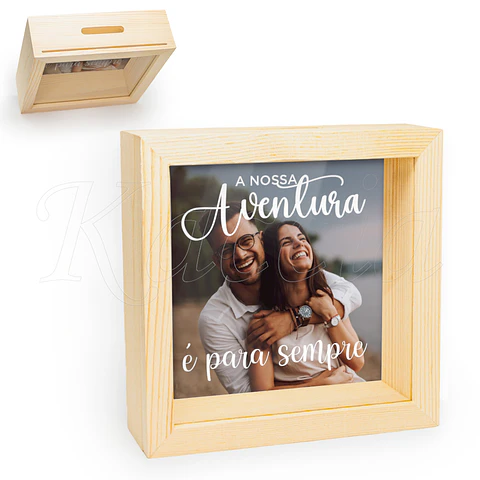 Quadro Mealheiro Personalizado Aventura para Sempre
